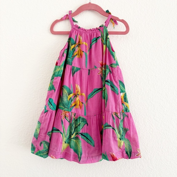 Baby Gap Jungle Leaf Tiered Tropical Dress Size 2T - Picture 2 of 6